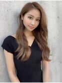 【Owll】ロングレイヤー小顔スタイル 透明感ベージュ