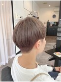 マッシュショート×ミルクティーベージュ