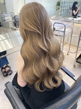 サンクプロジェクト(cinq PROJECT) ミルクティーピンクベージュダブルカラーハイトーン韓国レイヤー