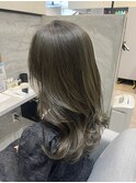 極細ハイライト×オリーブベージュ