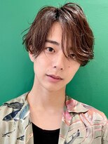 インセプション 銀座(INCEPTION) センターパート/スペインカールニュアンスパーマ/ダークアッシュ