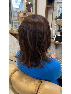 ミルク(MILK) 白髪ぼかし×グレージュ×ハイライト×切りっぱなし30代40代50代