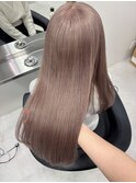 13060ミルクティーベージュ姫カットレイヤー韓国くすみベージュ