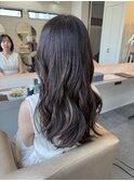 マロンブラウンカラーで作るキラ髪ロング、フェイスレイヤー