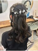 お呼ばれヘアアレンジ/ハーフアップ/結婚式