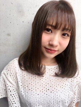 ローランド(Rowland) ストレートヘア☆ベージュ☆シースルーバング☆セミロング