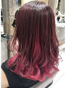 トルネード(TORNADO) チェリーレッドインナーカラー 赤髪ワインレッド チェリーピンク