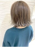 【morio】札幌ボブ　秋ベージュグラデーション×外ハネボブ