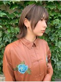 ミルクブラウン/ダークパープル/ナチュラルショート/夏/センター