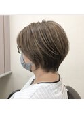 ショートハイライト立体ショート骨格補正カットショートボブ