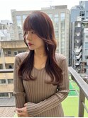 韓国前髪顔周りロング×デザインカラー[心斎橋/髪質改善]