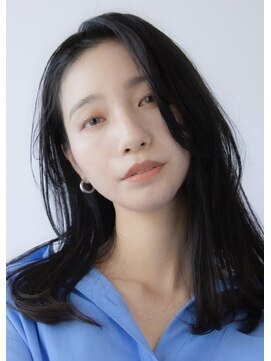 アース 鶴見店(HAIR&MAKE EARTH) かきあげバング×黒髪ワンカール