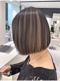 アンブレラカラー　ヴェールカラー　ボブ　インナーカラー