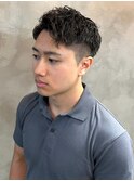 ツイスパ　刈り上げショート　サイドパート　アップバング