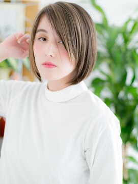 レアワンハナレ センター北美容院(lea/1 HANARE) センター北/髪質改善/細めハイライトオリーブベージュ!ミニボブh