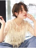 ■アッシュベージュ外ハネ束感ショートM.SLASHセンター南18-22