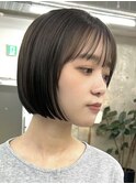 栄小顔丸みボブ 地毛風カラー