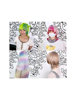 高い技術を求め、他県から訪れる方も多数♪ホワイトブリーチを使ったハイトーンカラーや派手髪が得意！