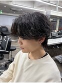 シャドウパーマメンズメッシュメンズパーマ波巻きパーマ韓国ヘア