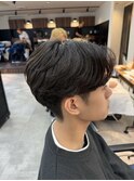 MEN'S/韓国/毛流れセンターパート/ニュアンスパーマ/下田優也