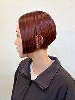 ソウ アオヤマ(SO aoyama)&nbsp;丸いハンサムグラボブ　ローライト　オレンジカラー　刈り上げ