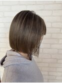 【髪質改善】ブリーチ毛でもまとまる＊透明感グレージュボブ