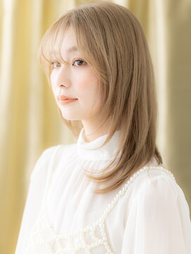 カバーヘアアンドスパ ブリス 浦和(COVER HAIR&SPA bliss) ハイトーンカラーロングウルフカットハッシュレイヤー10代20代X