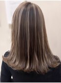 【AUBE HAIR】パールモーブグレージュ_ニュアンスハイライト