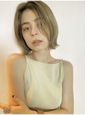 【PARK】シアーベージュ×切りっぱなしくびれボブ