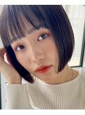 (ボブヘア/髪質改善トリートメント/縮毛矯正/グレージュ)