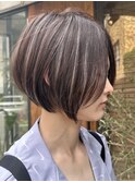 ハイライトショートヘアダブルカラーイルミナカラーオージュア