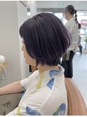 ひし形ショート×ブルーバイオレット×ケアブリーチ