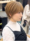 前髪×韓国美人ショート×マロンベージュ【横浜ショート/王道】