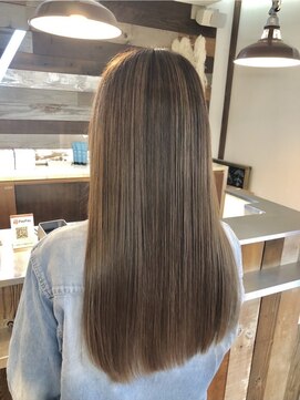 サンタフェ 岐阜島店(Santa'Fe) Santa'Fe式脱白髪染め白髪ぼかしカラー/ロング