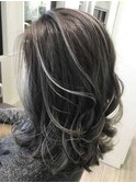 白髪ぼかしハイライト/大人女性/40代/50代/60代