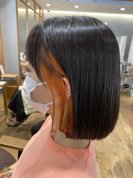 クラップス 京急富岡(CLAPS) ダブルカラーショートボブインナーカラーハイライトケアブリーチ