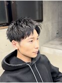 ハイトーンカラー/マッシュパーマ/アースカラー/men's/