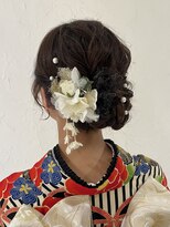 バサラ 大阪梅田店(VASARA)&nbsp;振袖　セミロング　袴ヘア　卒業式　シニヨン　ゆるふわ　大阪