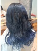 透明感カラーダブルカラーブリーチグラデーションロイヤルブルー
