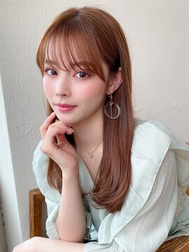 アフロートフクオカ(AFLOAT FUKUOKA) 【NEW OPEN】小顔前髪あり後れ毛サイド バングメルティカラー