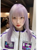 ラベンダーミルクティー姫カットレイヤー段カットクラゲヘアー