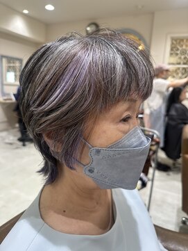 フレーム へアアンドトリートメント 天王寺北口店(FRAME) パープルブラウンメッシュ