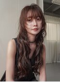 レイヤーカットハッシュカット顔まわりミディアムロング