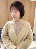 久保田)20代30代ショートボブワインレッドブラウン秋冬カラー