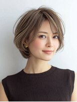 Heart's美人設計と白髪ぼかし専門店 青山表参道店 脱白髪染め/ショートヘア【ハーツ】&nbsp;白髪ぼかし脱白髪染め似合わせショートボブ40代50代60代