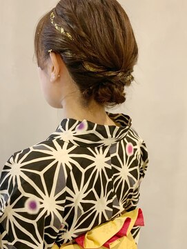 ラトリエコンタン(L´atelier Content) 水引 金箔 成人式ヘア 卒業式ヘア 袴ヘア 振袖ヘア