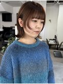 前髪カタログ/イメチェンスタイル／ウェーブパーマ/こなれミディ