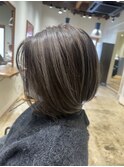 ハイライト　レイヤー ショートヘア　ボブ　くびれレイヤー 