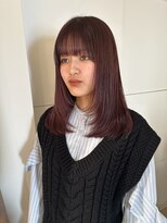 ユイル(Uil)&nbsp;顔周り レイヤーカット× 暖色カラー デザイン　カラー