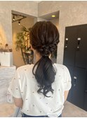ローポニー ヘアセット 結婚式